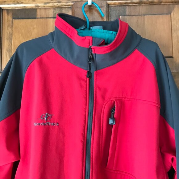 NordicTrack Red w/Dark Gray Zip-Up Fleece Lined Jacket X-Large - Picture 2 of 13